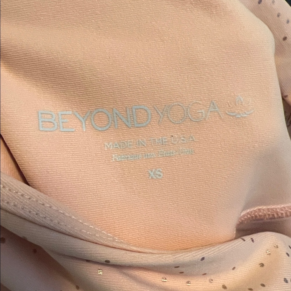 Beyond Yoga Shine Leggings Pink/Gold Print Size XS NWT - Picture 7 of 9